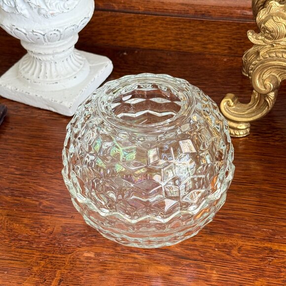 Vintage HOMCO iridescent glass Fairy Lamp Cubist Geometric Style - Picture 7 of 16